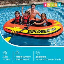 INTEX Explorer 3-Person Inflatable Fishing Boat with Oars — Complimentary Gift with $88+ Orders; If the Gift Is Out of Stock or Its Price Rises, Order Cancelled with Full Refund Before Shipment