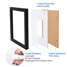 Egofine 12x16/9x12 Picture Frame Black Covered by Plexiglass Made of Solid Wood for Table Top and Wall Mounting — Complimentary Gift with $40+ Orders; If the Gift Is Out of Stock or Its Price Rises, Order Cancelled with Full Refund Before Shipment