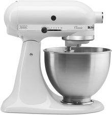 KitchenAid Classic Series 4.5 Quart Tilt-Head Stand Mixer K45SS, White — Complimentary Gift with $592+ Orders; If the Gift Is Out of Stock or Its Price Rises, Order Cancelled with Full Refund Before Shipment