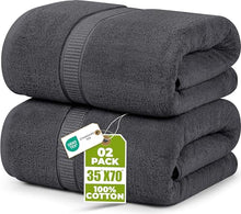 Utopia Towels Jumbo Bath Sheets 2-Pack 35x70 Inch 600 GSM Cotton Grey — Complimentary Gift with $62+ Orders; If the Gift Is Out of Stock or Its Price Rises, Order Cancelled with Full Refund Before Shipment