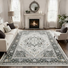 Washable 8x10 Area Rug Boho Vintage Non-Slip Low Pile Carpet for Living Room — Complimentary Gift with $244+ Orders; If the Gift Is Out of Stock or Its Price Rises, Order Cancelled with Full Refund Before Shipment