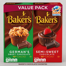 Baker's Value Pack, German's Sweet Chocolate & Semi-Sweet Baking Chocolate Bars, Premium Baking Chocolate