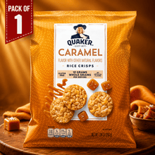 Quaker Caramel Flavored Rice Crisps Snacks, Sweet Crunchy Rice Cakes, Light Snack Chips, 7.04 oz Bag (PACK OF 1)