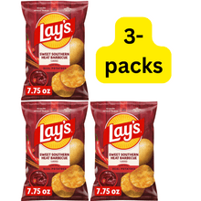 3 Pack Southern Sweet Heat Barbecue Potato Chips, Crunchy Sweet & Spicy BBQ Flavored Snacks, 7.75 oz Each