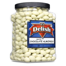 Gourmet White Chocolate Covered Almonds by Its Delish, 3 LBS Jumbo Reusable Container ( Jar) | White Milk Chocolate Coated Almond Nuts, Kosher Dairy