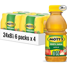 Mott's 100% Original Apple Juice, 8 Fl Oz Bottles, 24 Count (4 Packs Of 6), 2 Servings Of Fruit, 100% Fruit Juice, Gluten-free, Caffeine-free, Kosher, Contains No Artificial Colors Or Sweeteners