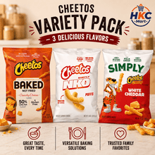 Cheetos 3 Variety Pack – Baked Crunchy Cheese, Simply NKD Puffs & Simply White Cheddar Crunchy Cheese-Flavored Snacks Assortment, Net Weight 21.0 oz Bundle