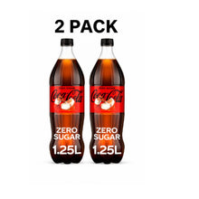 Coca-Cola Zero Sugar Soda, Sugar-Free Soft Drink, 1.25 Liter Bottles, 2 Pack, Classic Coke Taste with Zero Calories