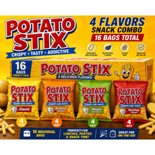 Potato Stix Variety Pack – 16 Individual Snack Bags, 4 Delicious Flavors, Crispy Potato Stick Snacks for Lunches, Parties, Travel & Everyday Snacking
