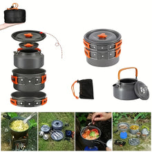 Ultra Portable Camping Cookware Set Outdoor Cookware 3pcs Set Camping Pot+frying Pan+kettle Hiking Picnic Equipment Portable Camping Cookware Quick Disassembly and Storage