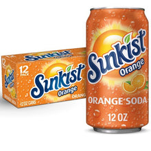 Orange Flavored Carbonated Soft Drink Cans Fridge Pack, Fizzy Soda Beverage 12 fl oz, 12 Pack