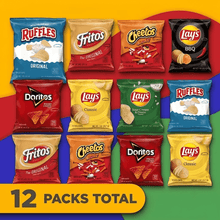 Assorted Snack Bags 12 Count Classic Chips Variety Pack, Crunchy Potato Chips Multipack Lunchbox Party Snacks