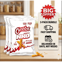 3-Pack Cheetos Simply NKD, No Dyes No Artificial Flavors Crunchy Flamin’ Hot Cheese Flavored Snacks Bag, 8.5 oz