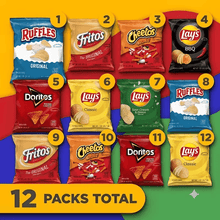 Classic Chips Variety Pack 12 Count – Assorted Original Flavor Snack Chips, Individual Bags for Lunch, Parties & On-the-Go Snacking