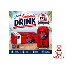 Coca-Cola Zero Sugar Soda Soft Drink, 35 Pack 12 fl oz Cans, Zero Calories Cola Beverage, Crisp Refreshing Taste Multipack for Parties & Everyday Enjoyment
