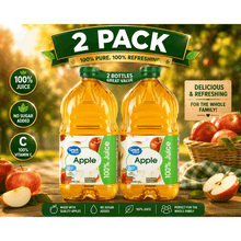 2 pack Great Value No Added Sweeteners 100% Apple Juice, 8lb