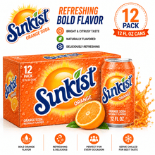 Premium Orange Citrus Sparkling Soft Drink Soda Cans, Refreshing Fizzy Beverage, 12 Fl Oz, 12 Pack.