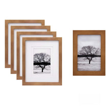 Egofine 8x10 Set of 4 Light Brown Frame with 4x6 Single Frame — Complimentary Gift with $44+ Orders; If the Gift Is Out of Stock or Its Price Rises, Order Cancelled with Full Refund Before Shipment