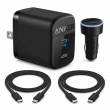 Anker 4-in-1 Bundle (45W Wall Charger, 67W Car Charger, 3' USB-C Cable, 6' USB-C Cable) - Black — Complimentary Gift with $77+ Orders; If the Gift Is Out of Stock or Its Price Rises, Order Cancelled with Full Refund Before Shipment
