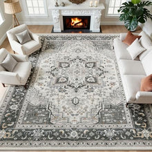 Washable 8x10 Area Rug Boho Vintage Non-Slip Low Pile Carpet for Living Room — Complimentary Gift with $244+ Orders; If the Gift Is Out of Stock or Its Price Rises, Order Cancelled with Full Refund Before Shipment