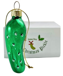 Christmas Pickle Ornament Original German Legend Blown Glass Tree Decor — Complimentary Gift with $27+ Orders; If the Gift Is Out of Stock or Its Price Rises, Order Cancelled with Full Refund Before Shipment