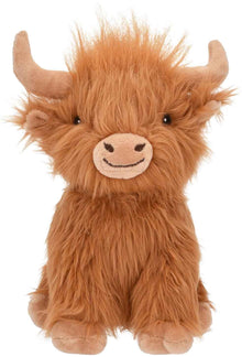 Multipet Highland Cow Plush Dog Toy 2-Pack for Dogs Soft Squeaky Farm Animal Toy Assorted Colors (8") — Complimentary Gift with $42+ Orders; If the Gift Is Out of Stock or Its Price Rises, Order Cancelled with Full Refund Before Shipment