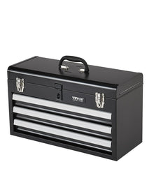 VEVOR 20.5" Metal Tool Box, 3 Drawers, Portable Chest — Complimentary Gift with $256+ Orders; If the Gift Is Out of Stock or Its Price Rises, Order Cancelled with Full Refund Before Shipment