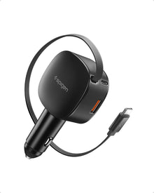 Spigen 3-in-1 60W Retractable USB C Car Charger, Support Fast USB C & USB A — Complimentary Gift with $83+ Orders; If the Gift Is Out of Stock or Its Price Rises, Order Cancelled with Full Refund Before Shipment