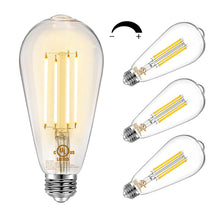 DAYBETTER 4 Pack Vintage LED Edison Bulbs, E26 Led Bulb 60W Equivalent, Dimmable Bulbs, High Brightness 800 LM Warm White 2700K, ST58 Antique LED Filament Bulbs, Clear Glass Style for Home — Complimentary Gift with $30+ Orders; If the Gift Is...