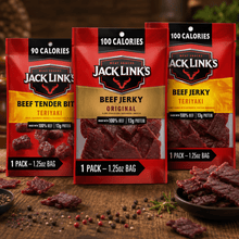 Jack Link's Beef Jerky Variety Pack, Authentic Assorted Beef Jerky Snacks, Individually Wrapped Meat Snacks, Ready to Eat Snack Assortment, Travel Snacks, Office Snacks, Hiking Snacks, Camping Food, Road Trip Snacks, Pantry Stocking Snack Pack