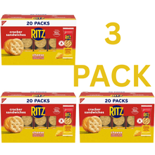 3 PACK Cheese Sandwich Crackers, Lunch Snacks, 20 Snack Packs