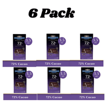 Intense Dark Chocolate Bar, 72% Cacao, 3.5 oz Bar 6 PACKS