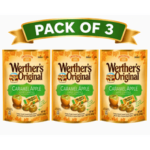Pack of 3 Werther's Original Limited Edition Fall Harvest Caramel Apple Hard Candies, 8.57 oz Each, Individually Wrapped Candy, Total 25.71 oz