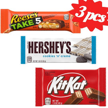 3pcs Mixed Chocolate Wafer, 1.55 Ounces, with Kit Kat Milk Chocolate Chocolate Bars for Snack Breaks Or Movie Nights, Peanuts And Chocolate Bars for Sharing, Delicious Snacks for Family Parties And Holidays, HERSHEY's Cookie Cream Candy Bars