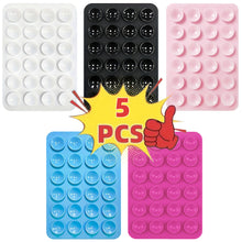 5pcs of Silicone Suction Cup Phone Stands, Adhesive Mounts Suitable for Most Phones, Universal Phone Ring Stands, Ideal for Selfies And Videos, Available in Black, White, Light Pink, Sky Blue, And Rose Red