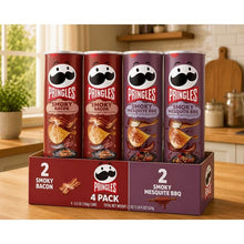 Pringles Smoky Bacon Potato Crisps Chips, Lunch Snacks, 5.5 oz Canister & Pringles Smoky Mesquite BBQ Potato Crisps Chips, Lunch Snacks, 5.5 oz Canister