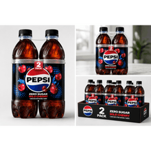 (Pack of 3) Pepsi Zero Sugar Soda Wild Cherry 16.9 fl oz, 6 Count.