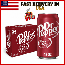 Dr Pepper Soda, Original Flavor, 12 fl oz Cans, 24 Pack, Refreshing Carbonated Soft Drink