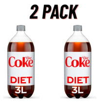 Diet Coke Soda Pop Bottle, 3 Liters 2 pack