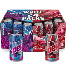 Mountain Dew Voltage Raspberry Citrus Flavor and Ginseng Soda, 12 fl oz, 12 Count AND Mountain Dew Code Red Cherry Flavored Soda Pop, 12 fl oz, 12 Pack Cans