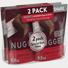 2 pack Hershey's Nuggets Special Dark Mildly Sweet Chocolate Candy.
