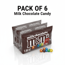 M&M'S Milk Chocolate Candy, Full Size, 1.69 oz.,6 PACKS