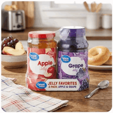 (Variety Pack) Great Value Jelly, Apple, 18 oz & Great Value Concord Grape Jelly, 30 oz