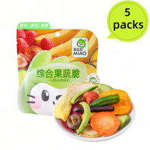 5 Packs Mixed Fruit Vegetable Crisps, Vacuum Fried Crunchy Veggie Chips, Healthy High Fiber Snacks for Office Camping Party Daily Treats, 40g* 5 Packs
