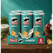 Pringles Ranch Potato Crisps Chips, Lunch Snacks, 5.5 oz Canister