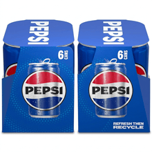 Pepsi Cola Soda 7.5 fl oz 6 Pack Mini Cans Classic Refreshing Soft Drink Crisp Taste Party On The Go