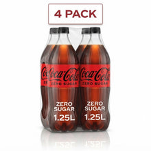 4 pack COCA COLA Zero Sugar Soda, 1.25L Bottles, Sugar-Free Soft Drink | Zero Calorie Refreshing Cola