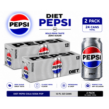 Diet Pepsi Cola Soda Pop, 12 fl oz, 12 Pack Cans (Pack of 2)