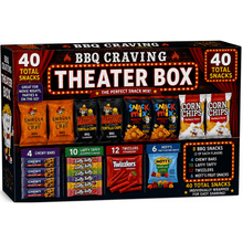 BBQ Craving Theater Box – 40 Count Snack Variety Pack | BBQ Chips, Twizzlers, Laffy Taffy, Mott's Fruit Snacks & Chewy Bars | Ultimate Movie Night Snack Box