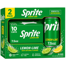 2pack Sprite Lemon-Lime Caffeine Free Soda Pop Fridge Pack Mini Cans, 7.5 fl oz, 10 Pack